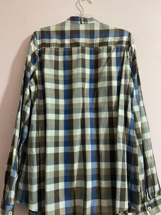 Camisa cuadros azul y marrón