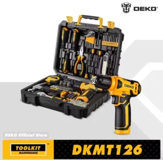 Kit Herramientas DEKO + Taladro Inalámbrico 126und