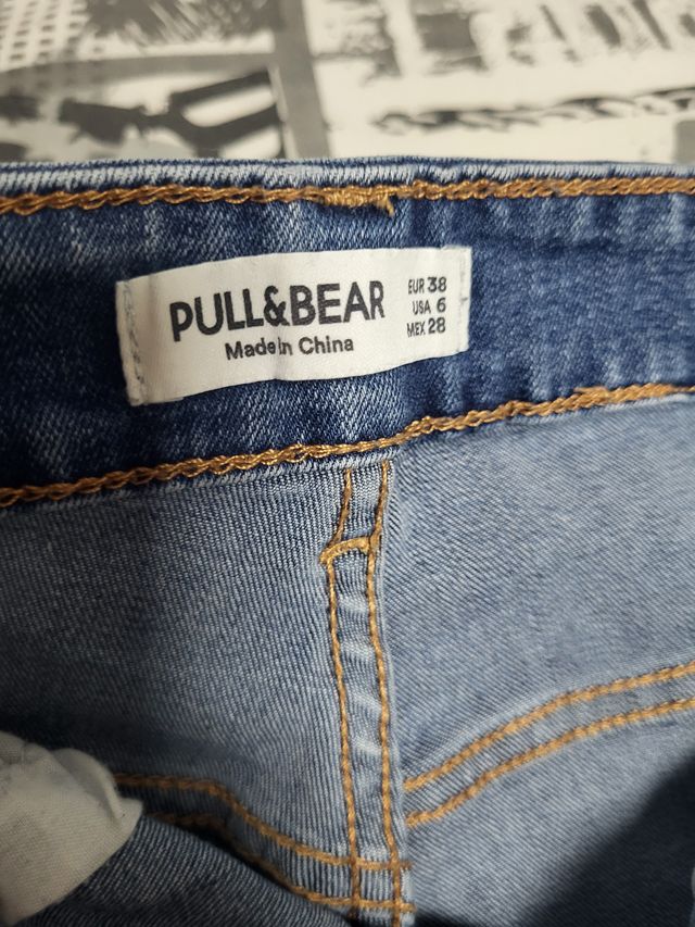 Pantalón tejano Pull&Bear T-38 azul desgastado