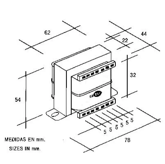 Transformador 230V-15V 1A