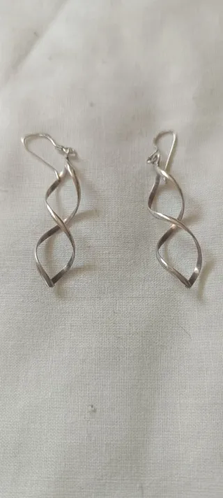 Pendientes largos plata mujer