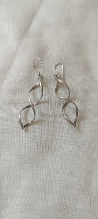 Pendientes largos plata mujer