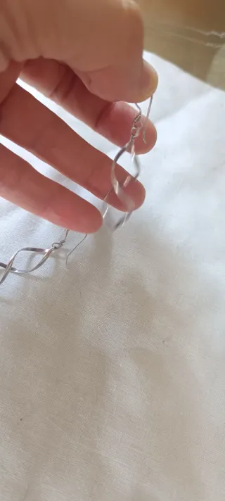 Pendientes largos plata mujer