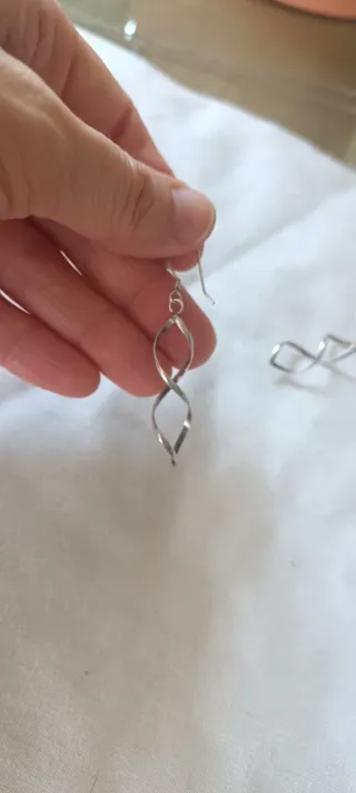 Pendientes largos plata mujer