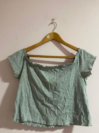 Top gris escote cuadrado