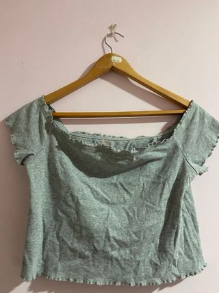 Top gris escote cuadrado