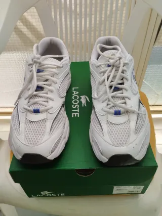 Scarpe uomo Lacoste bianche e blu