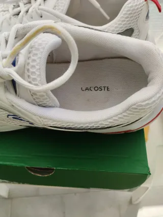 Scarpe uomo Lacoste bianche e blu