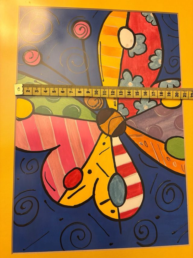 Acuarela Mariposa Infantil Enmarcada 34x42cm