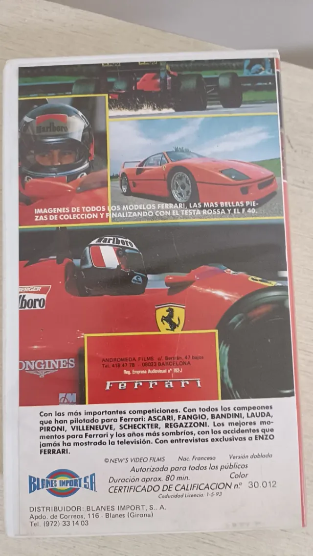 Ferrari historia video VHS