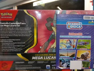 Collezione Pokémon Mega Lucario EX con statuina