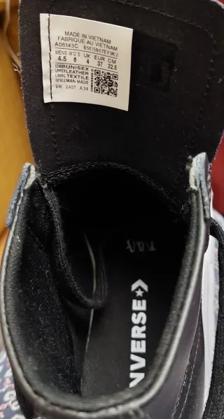 Converse Piel Plataforma Talla 37 Negras