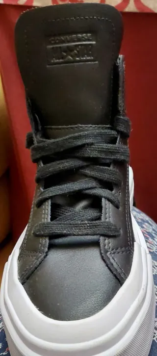 Converse Piel Plataforma Talla 37 Negras