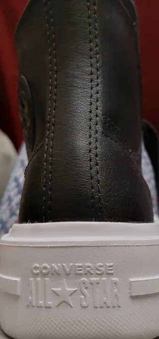 Converse Piel Plataforma Talla 37 Negras