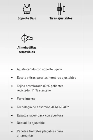 Sujetador lactancia Adidas beige XL