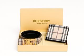 Cintura e portafoglio di Marca Beige e Oro