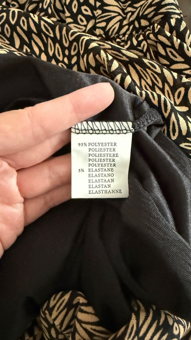 Vestido largo estampado marrón y negro