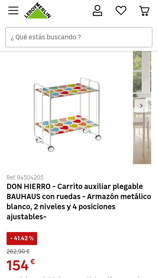 Camarera auxiliar plegable con ruedas