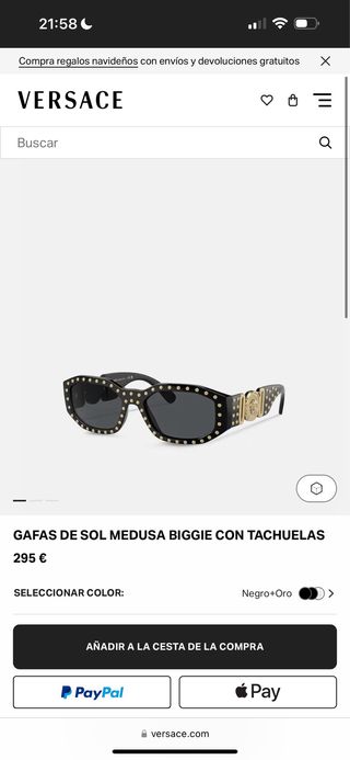 Gafas Versace Medusa Biggie Tachuelas Doradas