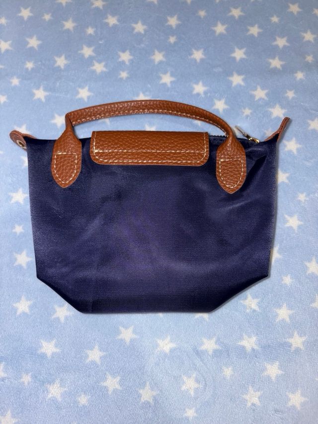 Borsa piccola blu e marrone