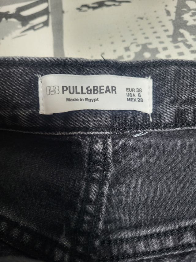 Pantalón vaquero ancho negro Pull&Bear T-