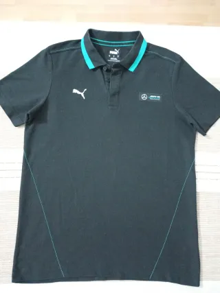 Polo Puma Mercedes Benz Negro y Turquesa