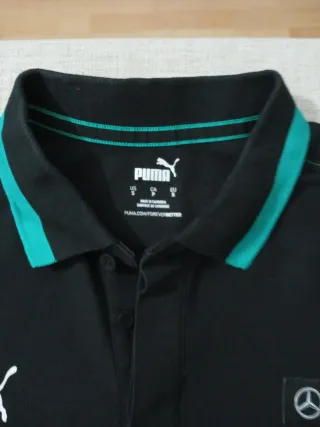 Polo Puma Mercedes Benz Negro y Turquesa