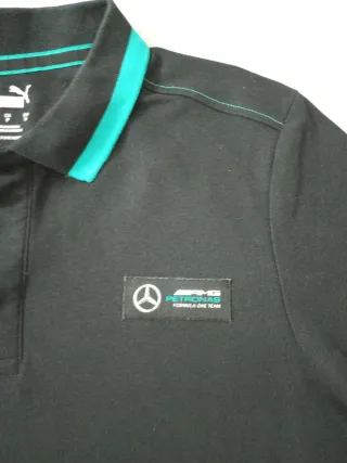 Polo Puma Mercedes Benz Negro y Turquesa