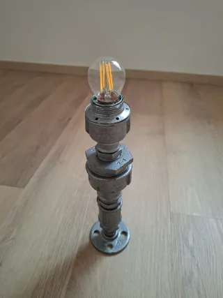 Lampada stile Industry metallo e vetro