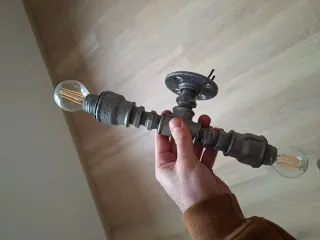 Lampada stile Industry metallo e vetro