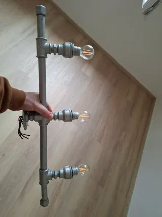 Lampada stile Industry metallo e vetro