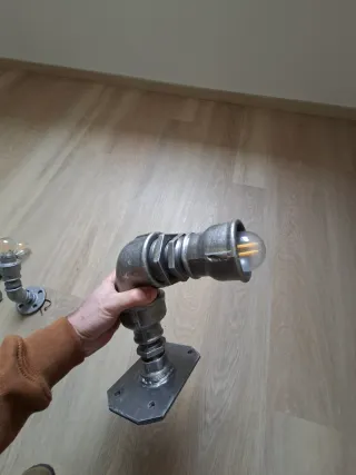 Lampada stile Industry metallo e vetro