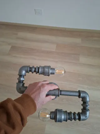 Lampada stile Industry metallo e vetro