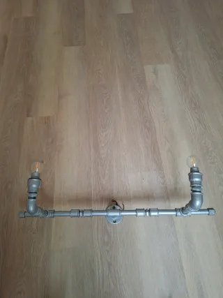 Lampada stile Industry metallo e vetro