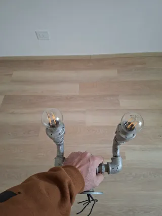 Lampada stile Industry metallo e vetro