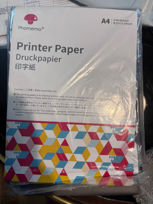 295 folios A4 Phomemo térmicos