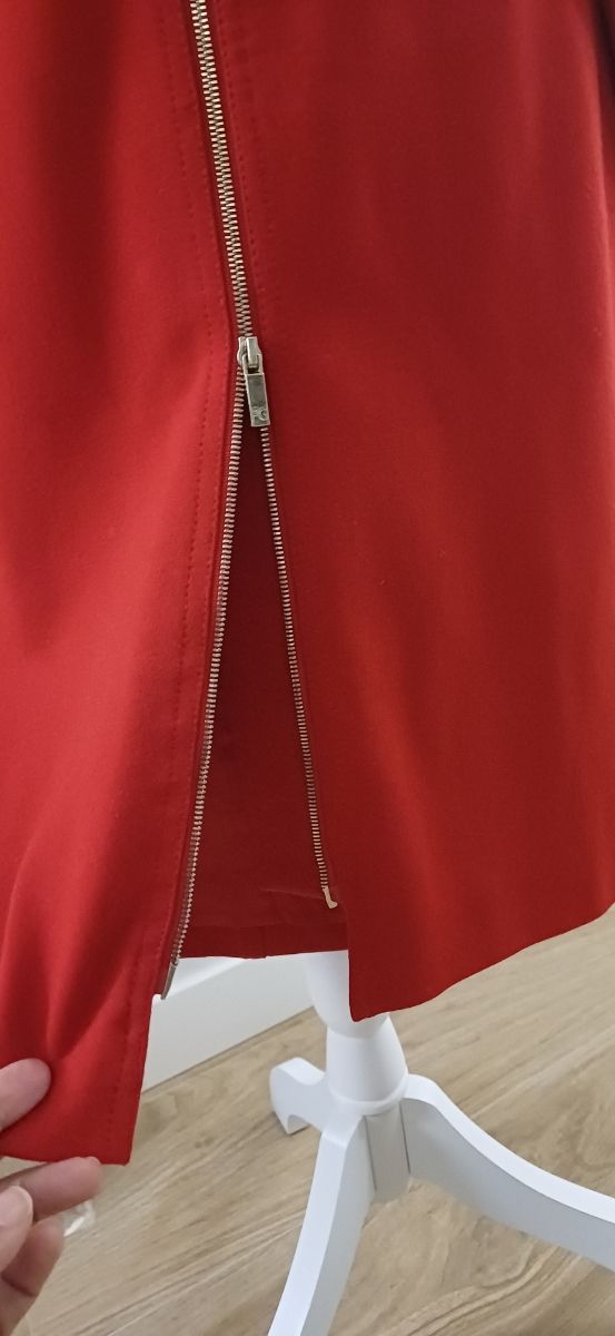 Falda Purificación García Roja Cremallera