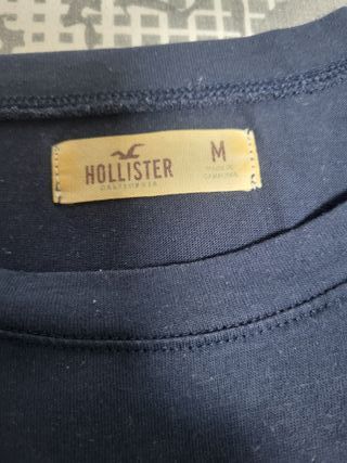 Camiseta Hollister manga larga azul T-M