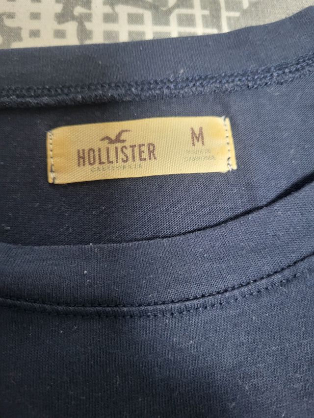 Camiseta Hollister manga larga azul T-M