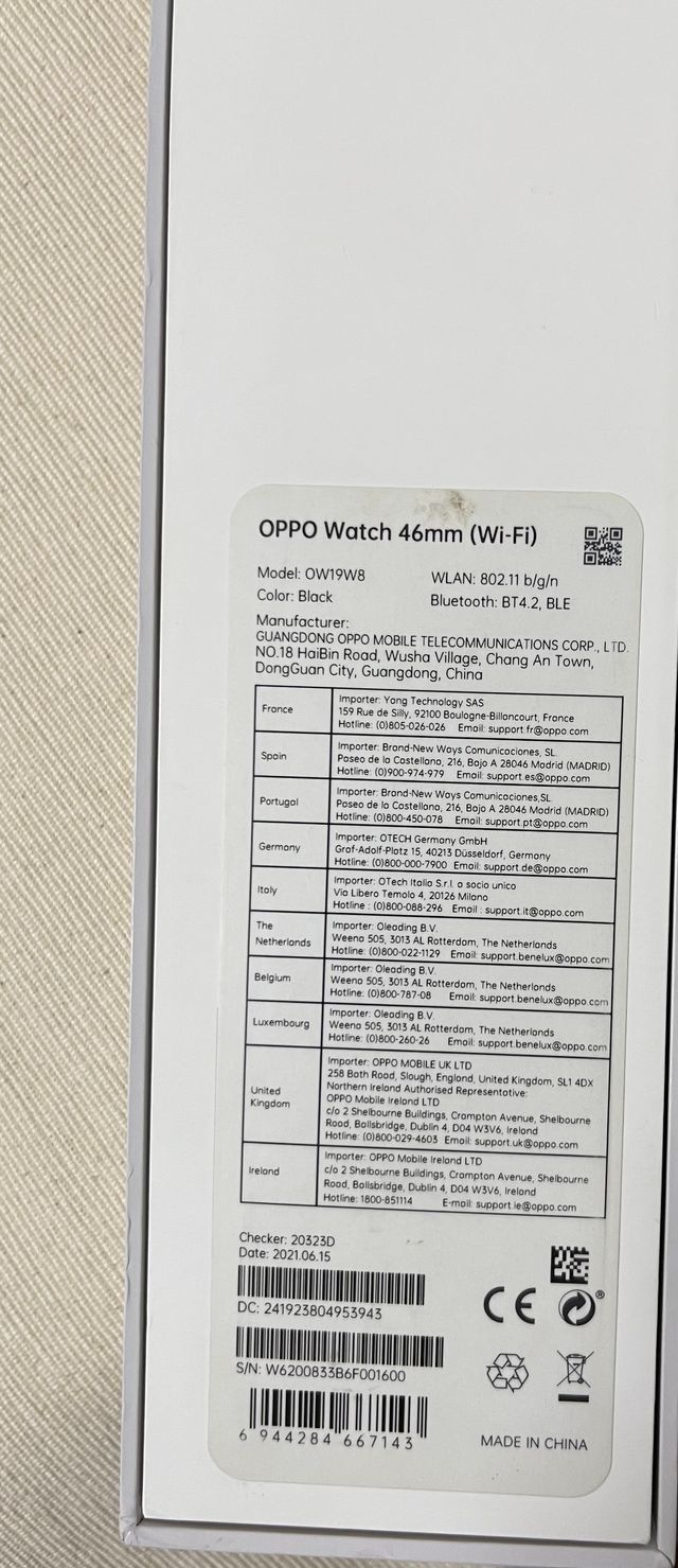 Reloj OPPO 46mm Negro