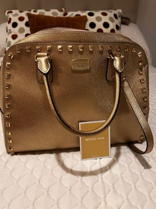Bolso Michael Kors Dorado Tachuelas