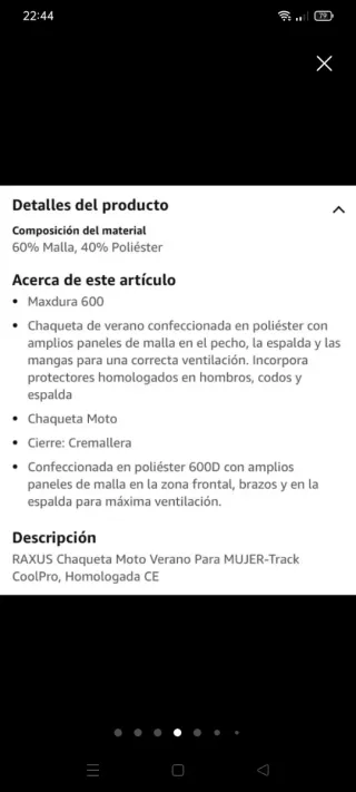 Chaqueta de moto verano negra mujer Vendo o cambio