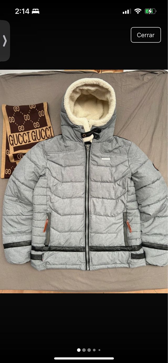 Abrigo Norway gris con capucha