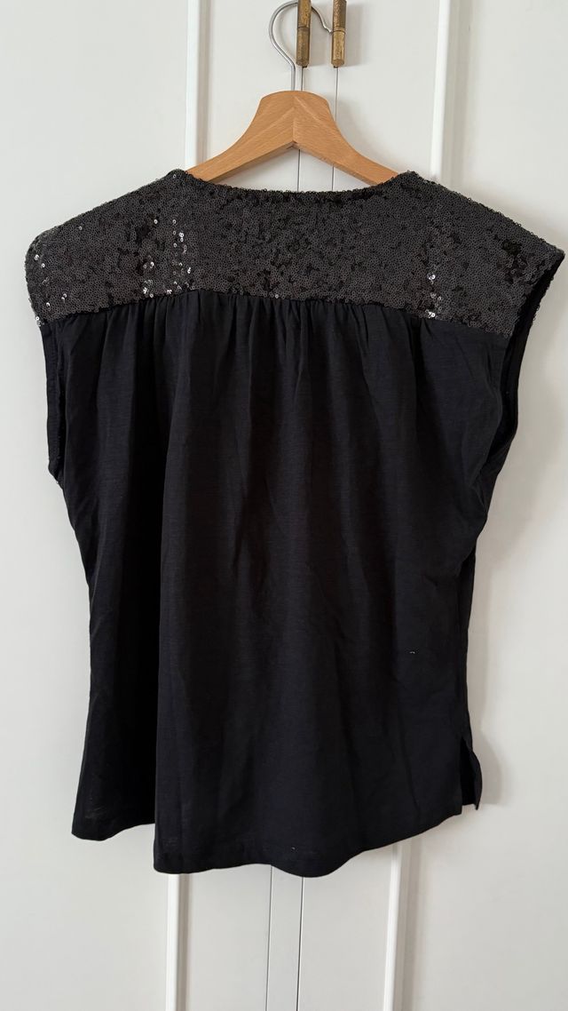 Camiseta SFERA BASIC negra con lentejuelas Talla S