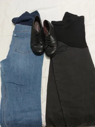 Pantalones premamá vaqueros y negros