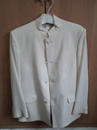 Chaqueta estilo Mao Talla M/L blanco roto