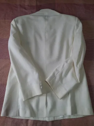 Chaqueta estilo Mao Talla M/L blanco roto