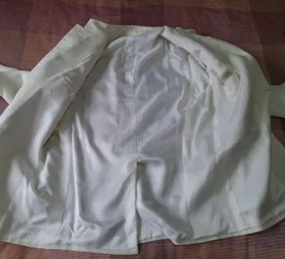 Chaqueta estilo Mao Talla M/L blanco roto