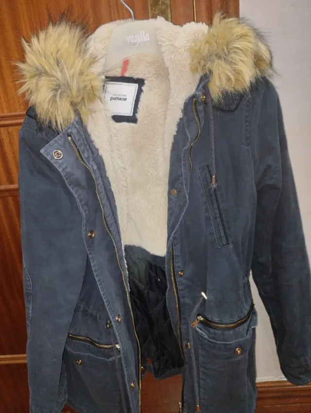 "Regalo"Abrigo azul Pimkie talla M con forro