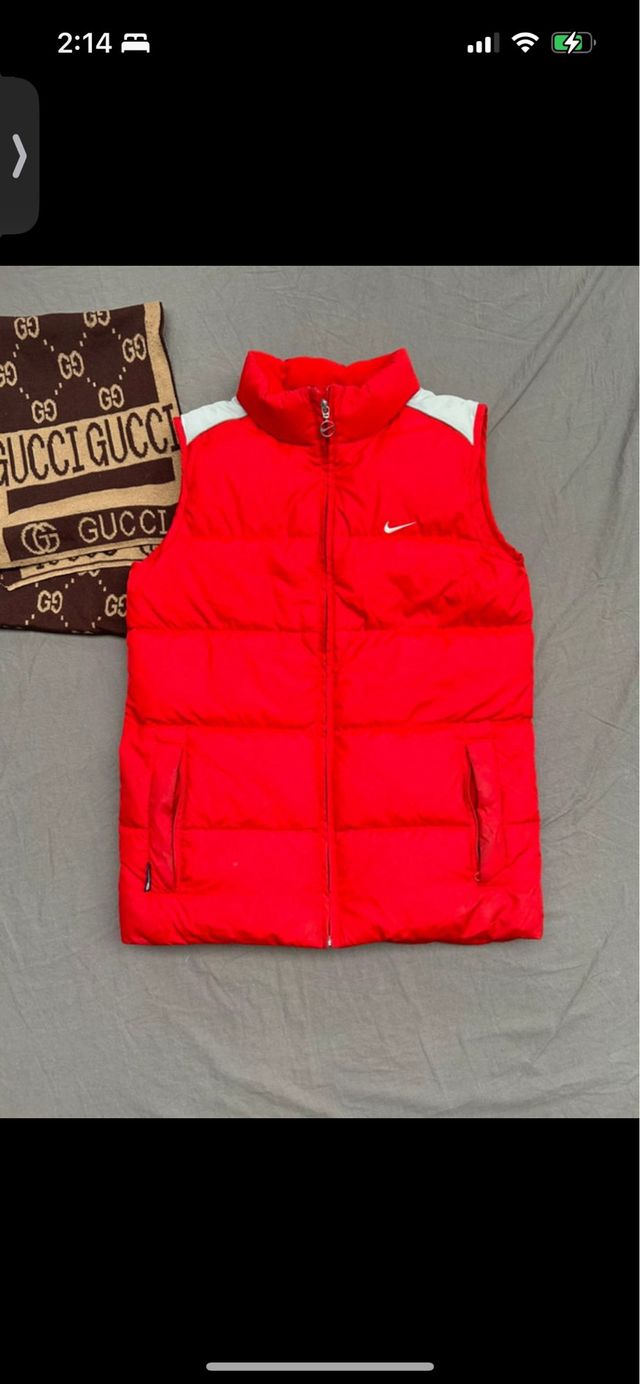 Chaleco acolchado Nike Vintage Rojo Blanco